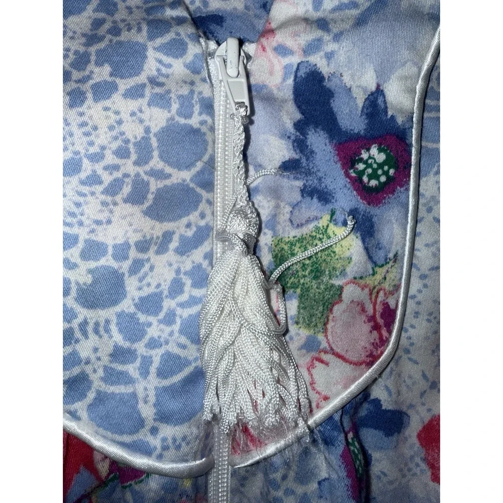 Vintage Floral Cotton Nightgown House Coat Dress‎ Miss Elaine Small Nursing Home